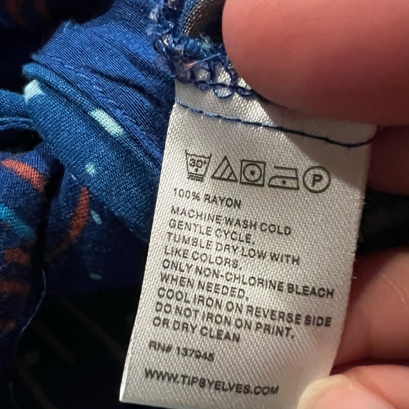 Tipsy Elves Firework Summer Nights Tie Front Top Size Small Patriotic Americana - Picture 6 of 6